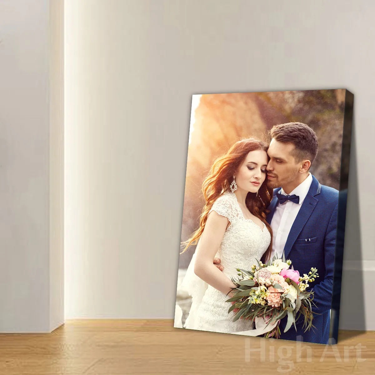 1Pcs Custom photo frame canvas painting /Transform Your Photo into Wall Art! Wood Framed Canvas Print - Personalized Home Decor