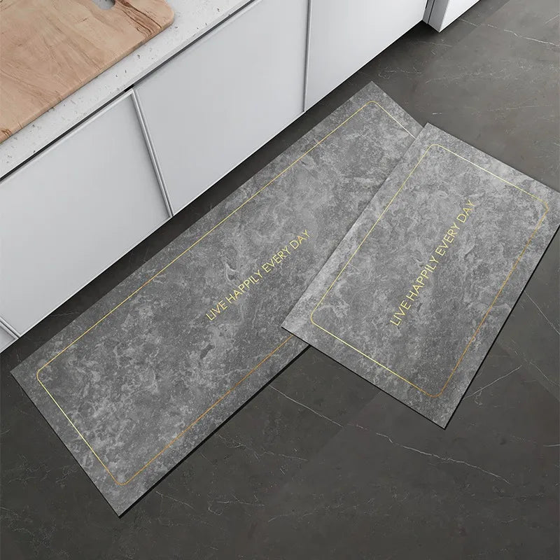 Carpet for Kitchen Floor Mat Marble Leather Waterproof Oil-proof Rug Non-slip Area Rugs Home Decor Alfombra Vinilicas Cocina