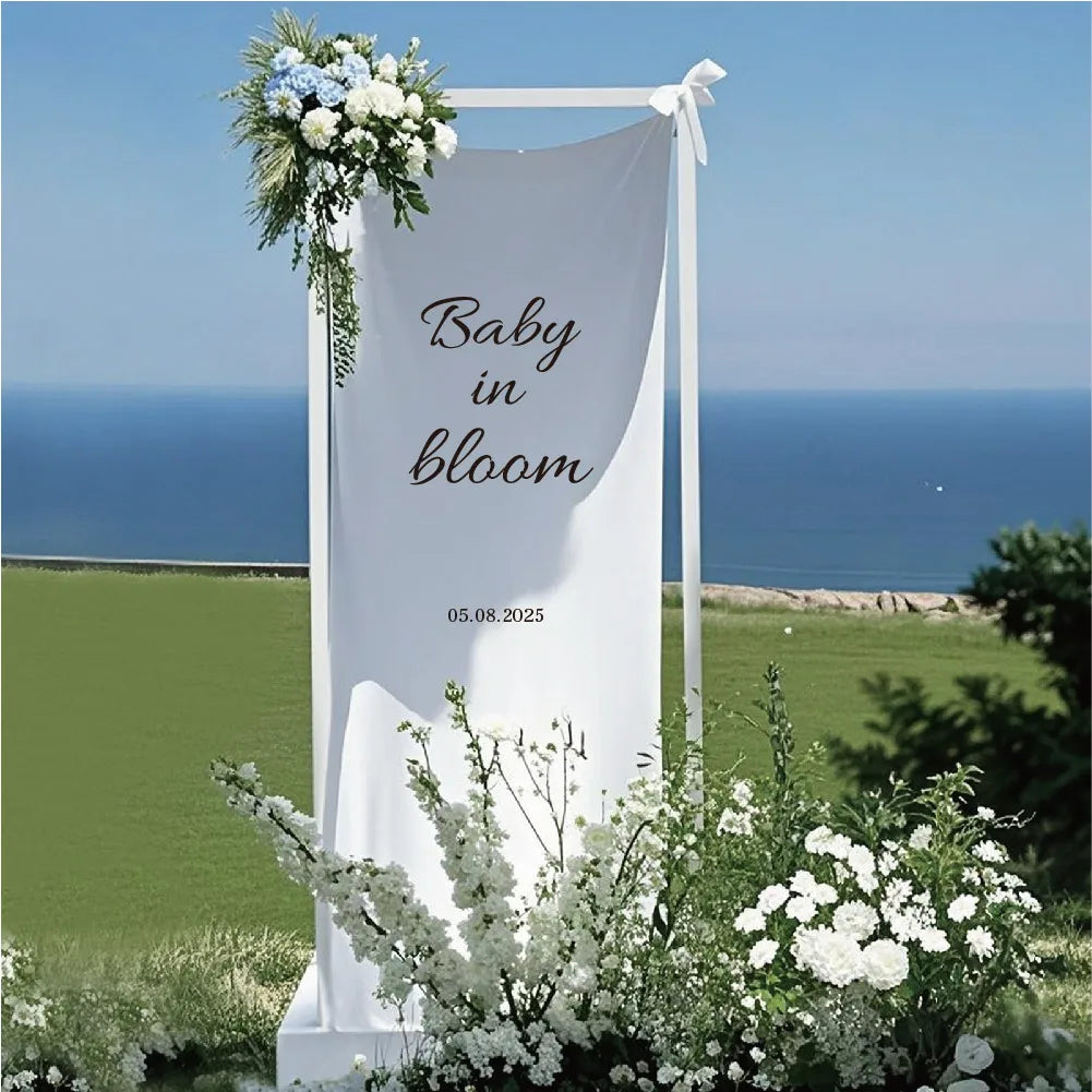 Baby Blooming Welcome to the Baby Shower Sign, Fabric Baby Shower Welcome Sign, Custom Party Sign, Baby Shower Banner, Party Banner