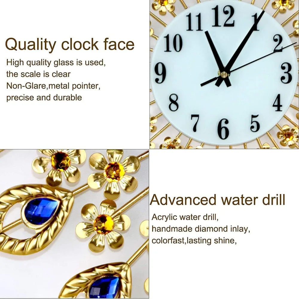 Crystal Modern Round Wall Clock Arabic Numerals Silent