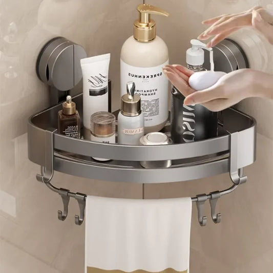 Bathroom Suction Cup Type Storage Rack Without Punching Tripod Rack Toilet  Wall Corner Wall Hanging Storage Shelf