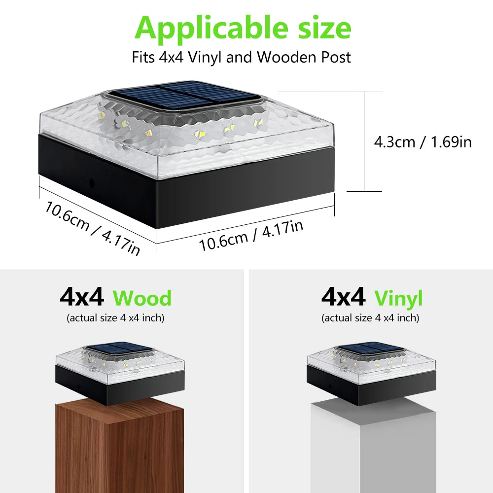 Newstyle Solar Post Cap Lights Outdoor LED Post Light IP65 Waterproof