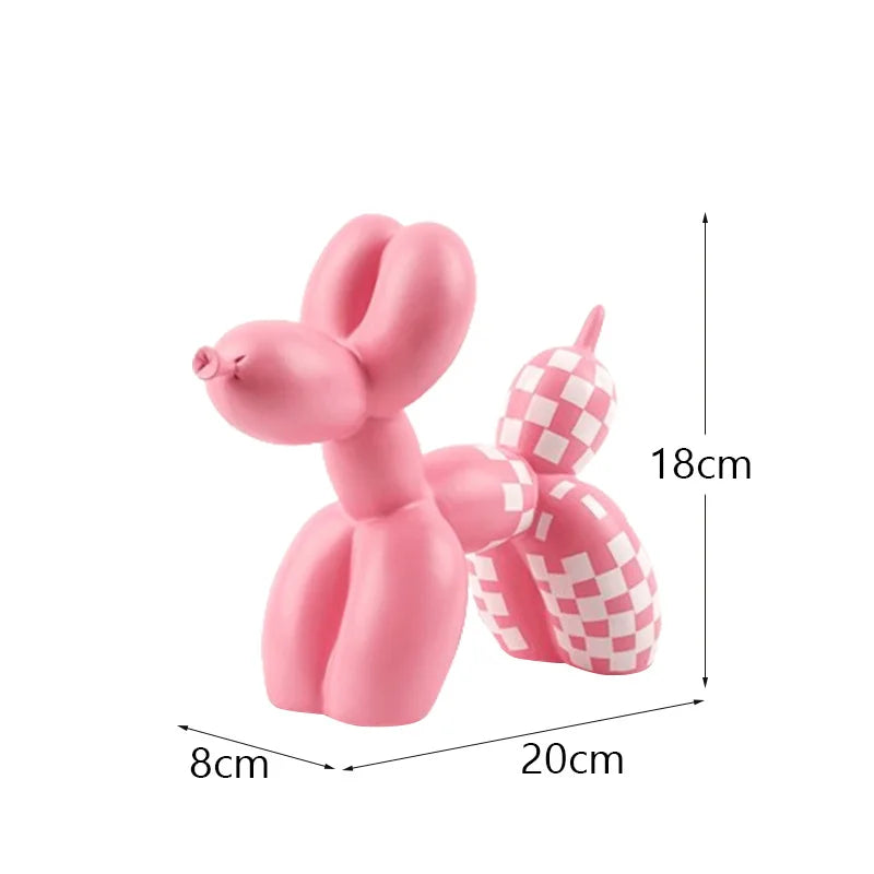 Whimsical Water-Transfer Balloon Dog Sculpture-Dazzling Graffiti Art Decor for Living Room/Entryway,Vibrant TV Stand Centerpiece