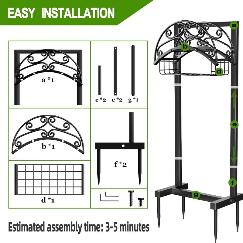 Garden Hose Holder-Upgraded Water Hose Holder Holds 150-feet Hose Heavy Duty Metal Hose Stand Sturdy Freestanding Hose Hanger