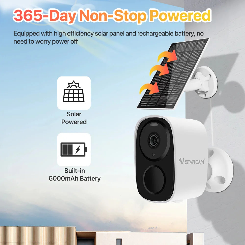 Vstarcam 2K Solar Wireless Outdoor Battery Powered Security Camera