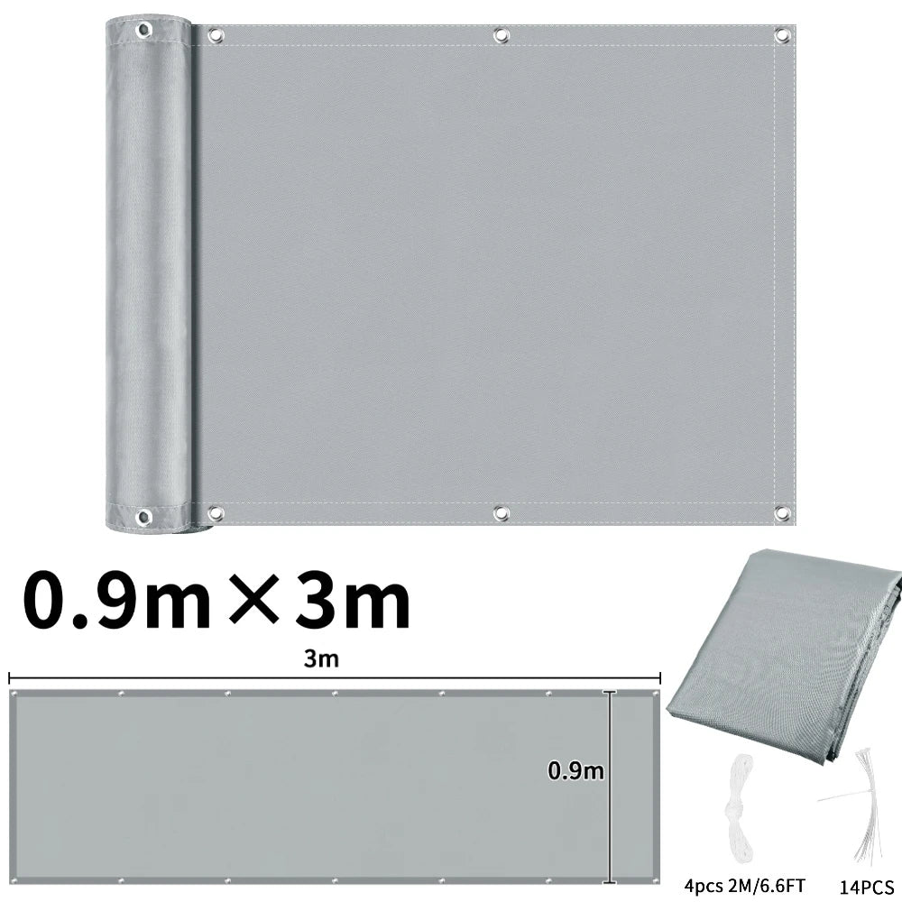 Balcony Privacy Screen Patio Fence Screen for Balcony Cover Waterproof Garden Sunshade Cloth with Grommets UV Protection Shelter