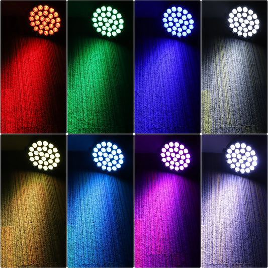 U'King 4Pcs LED Flat Par Lights DMX512 RGBW Stage Light
