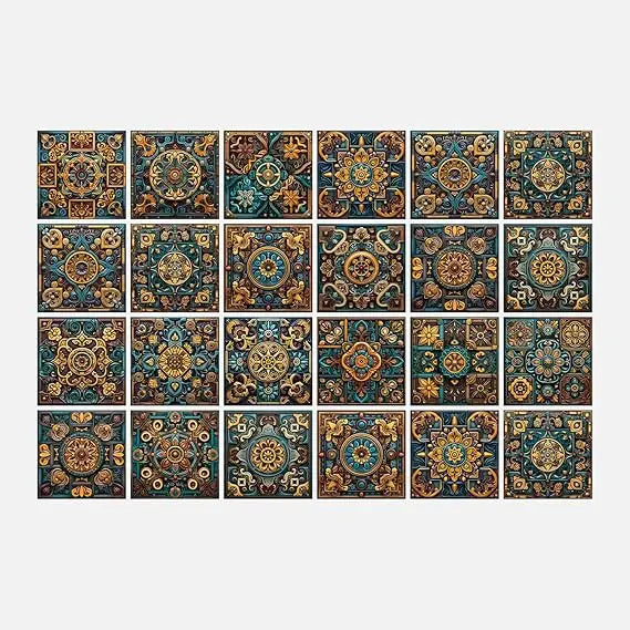 24 Piece Peel And Stick Tile Sticker Set For PVC Backsplash