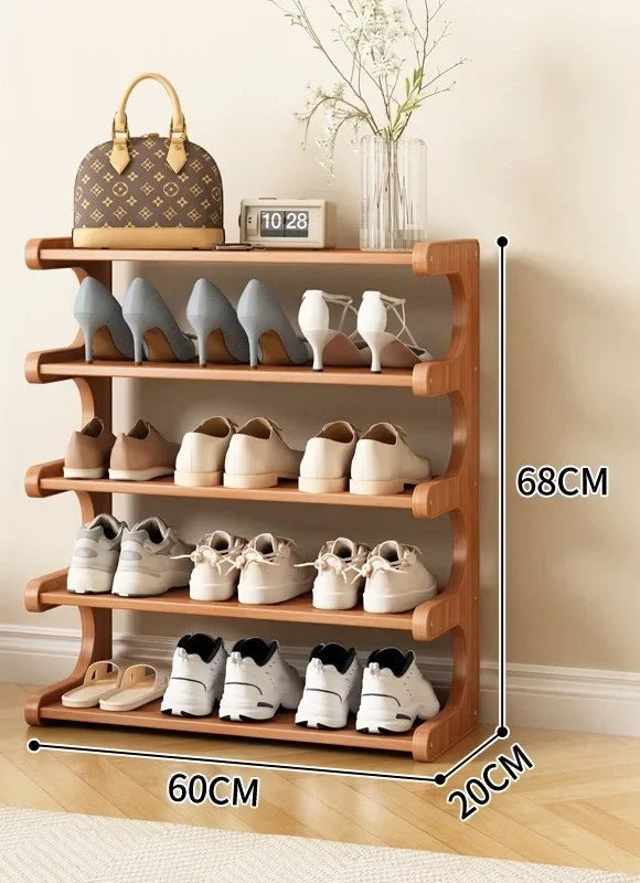 Simple shoe rack for household use, wooden storage at the entrance, multi-layer dormitory storage at the entrance, storage rack