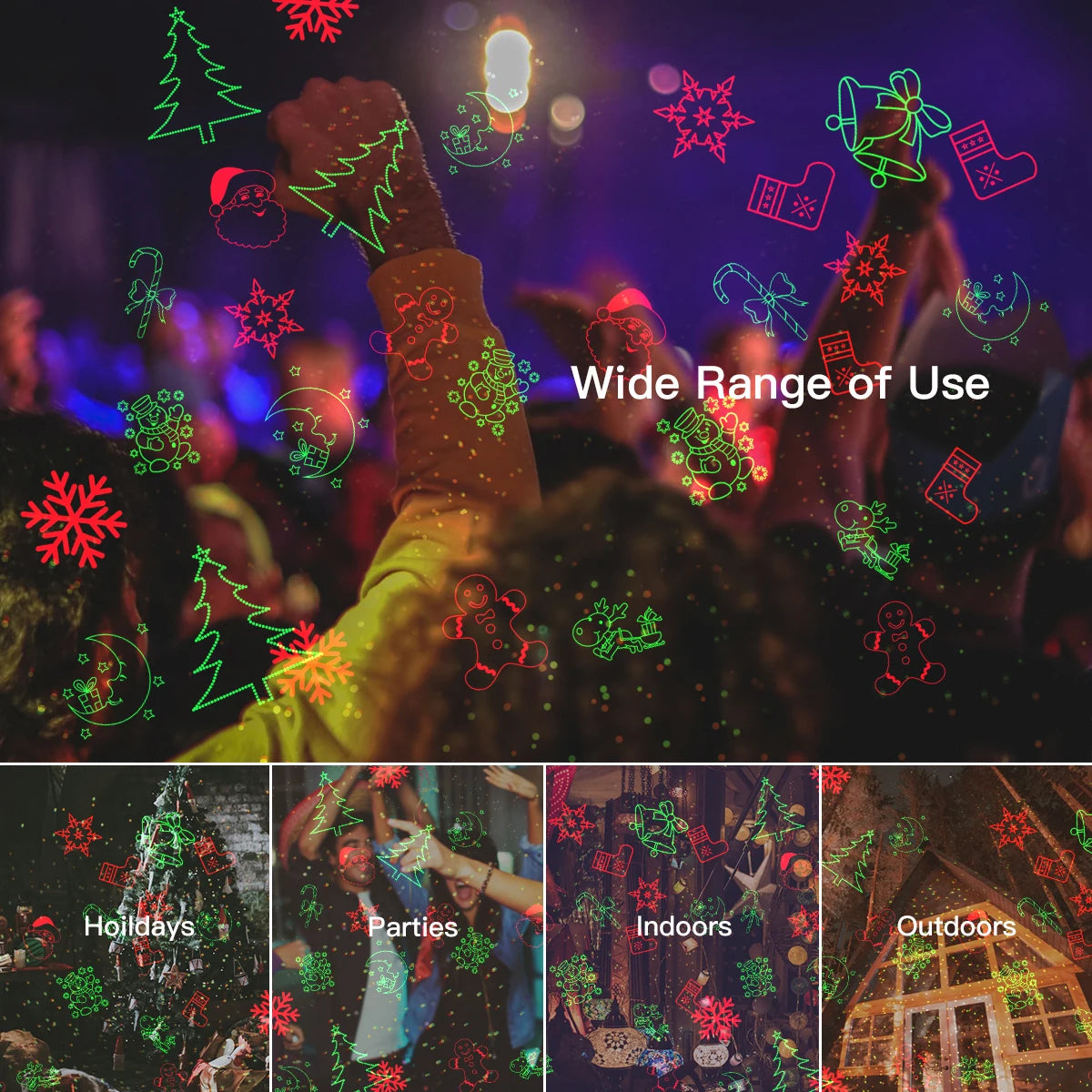 DXst Christmas Outdoor Projector Lights With Remote And 12 Patterns