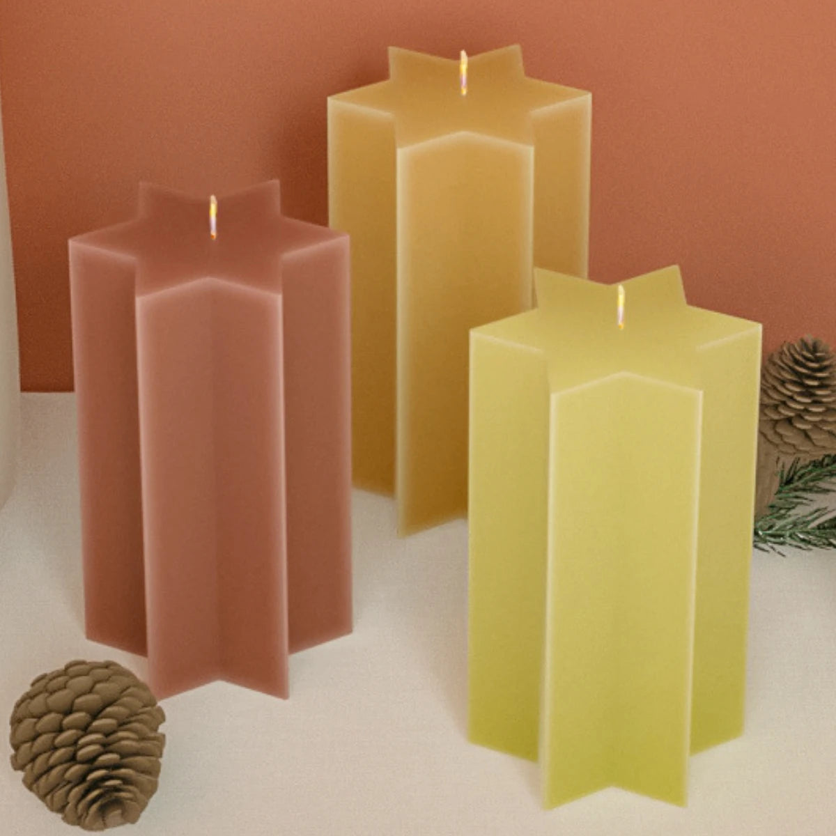 3D Hexagonal Column Silicone Candle Mould Geometric Polygon Pillar Soap Resin Mold Chocolate Ice Making Tool Desk Art Decor Gift