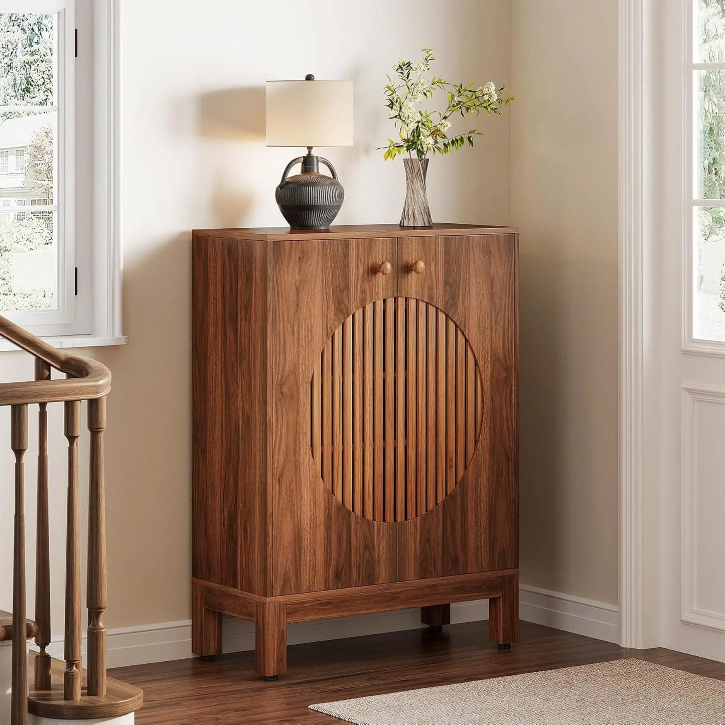Little Tree 5 Tier Farmhouse Style Shoe Cabinet Organizer
