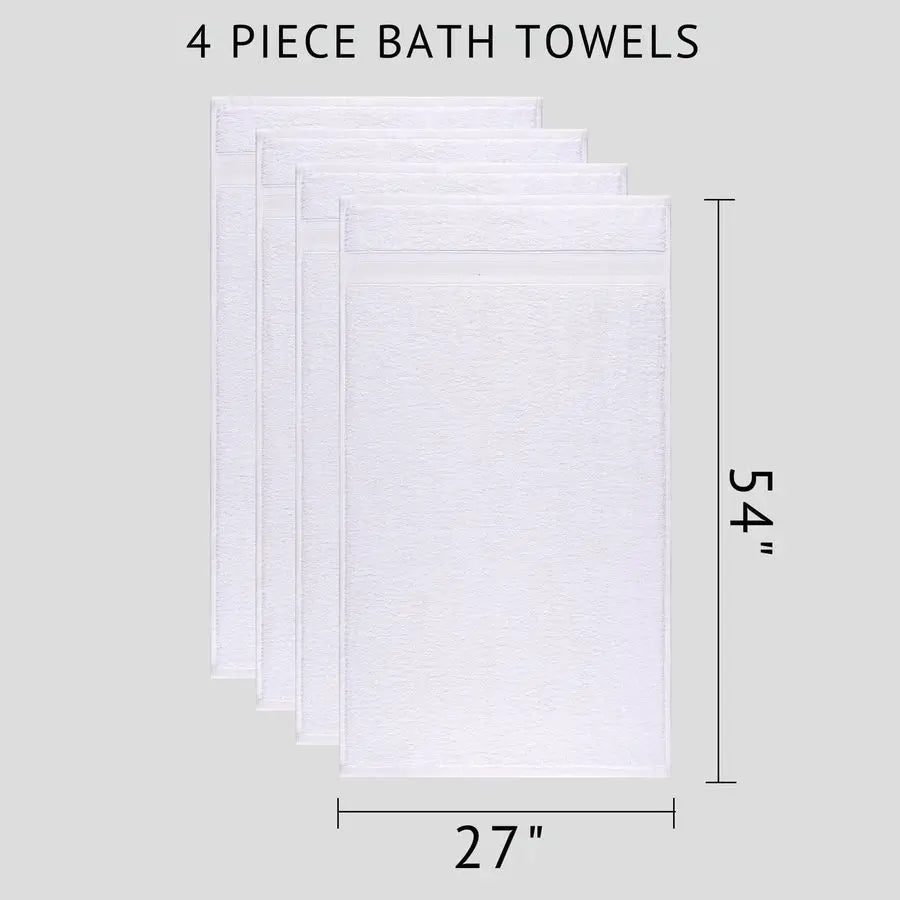 Soft amp High Absorbent Bath Towels 27x54 Cotton Turkish Bath Towel Set of 4 Daily Use 100 Cotton Towels for Bathroom, Gym amp M