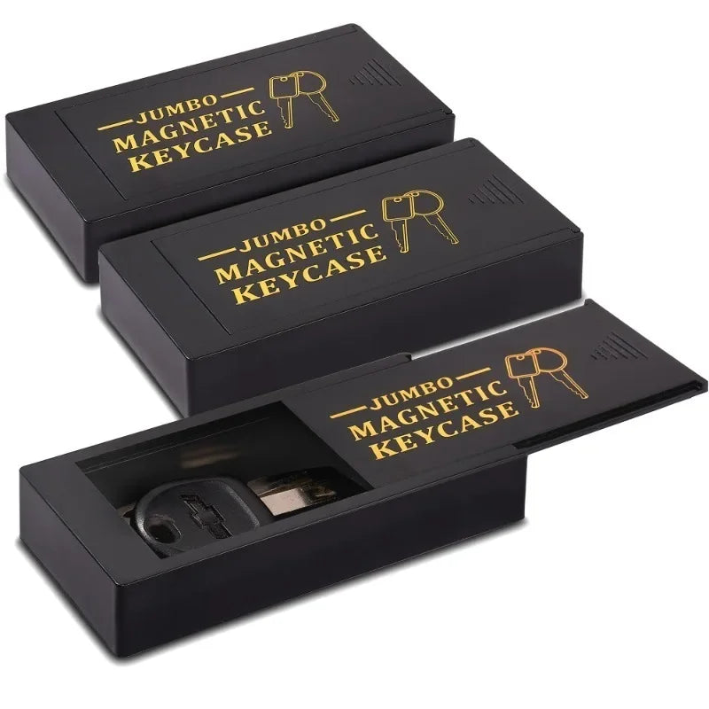 Magnetic Key Holder Under Car - Durable Plastic Spare Key Hider with Strong Magnet for Car/Home/Office - Never Locked Out