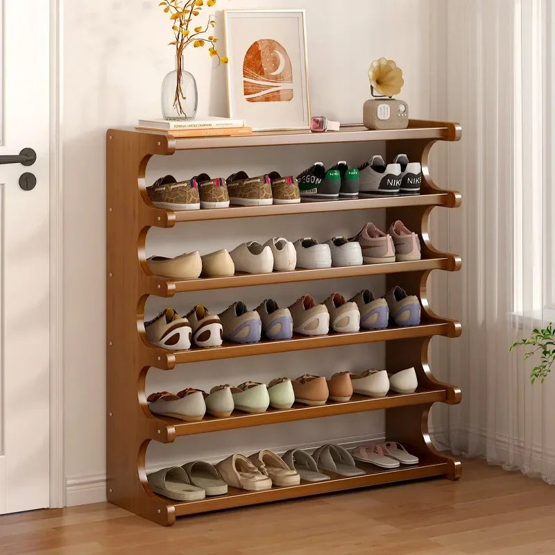 Simple shoe rack for household use, wooden storage at the entrance, multi-layer dormitory storage at the entrance, storage rack