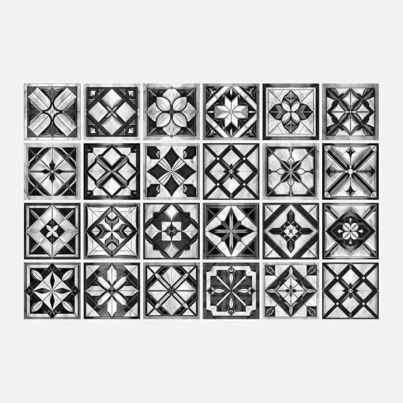 24 Piece Peel And Stick Tile Sticker Set For PVC Backsplash