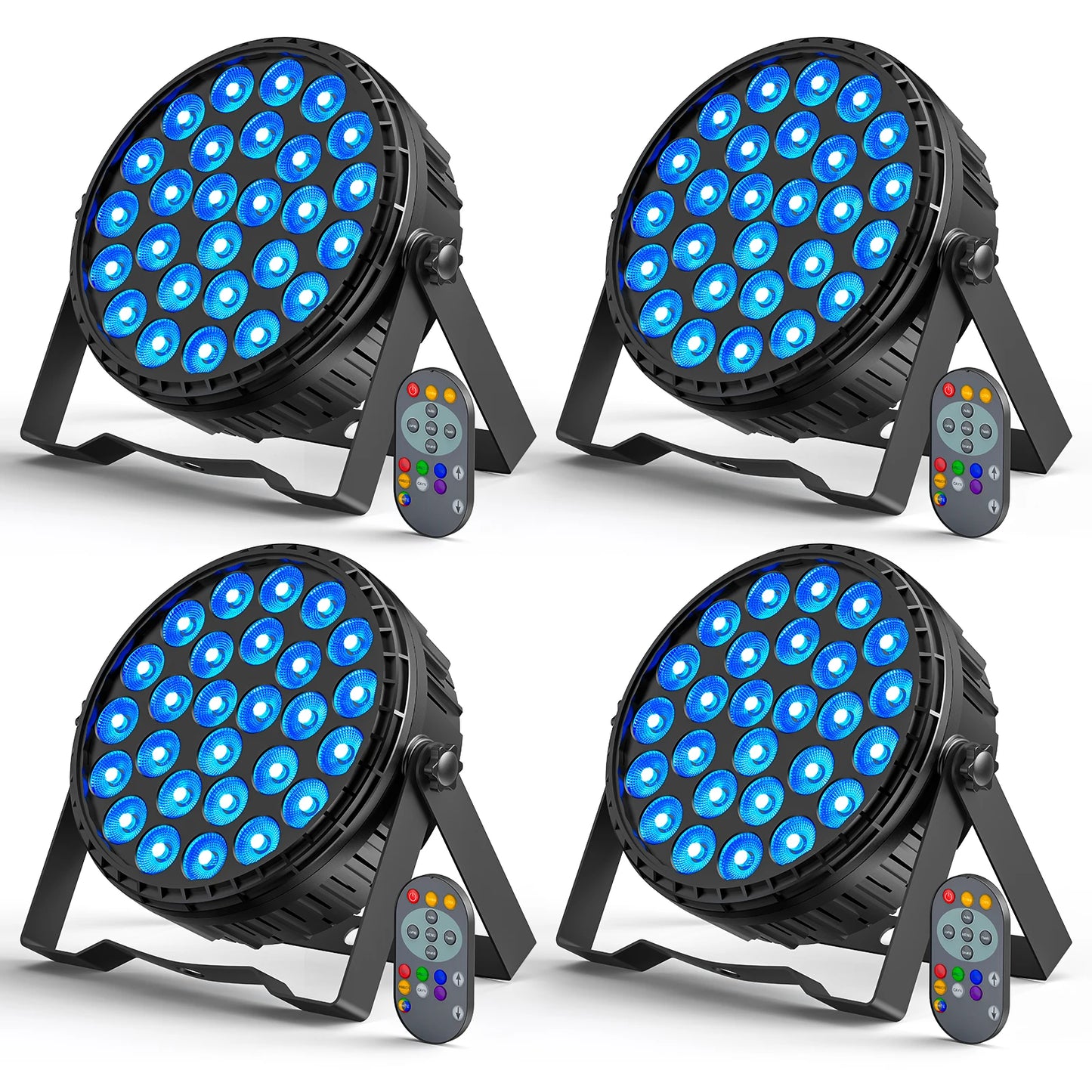U'King 4Pcs LED Flat Par Lights DMX512 RGBW Stage Light