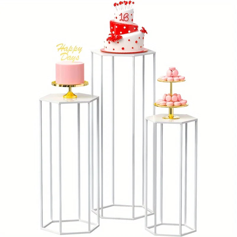 Large Six Sided 3 Piece Storage Rack Vase Decor Organizer