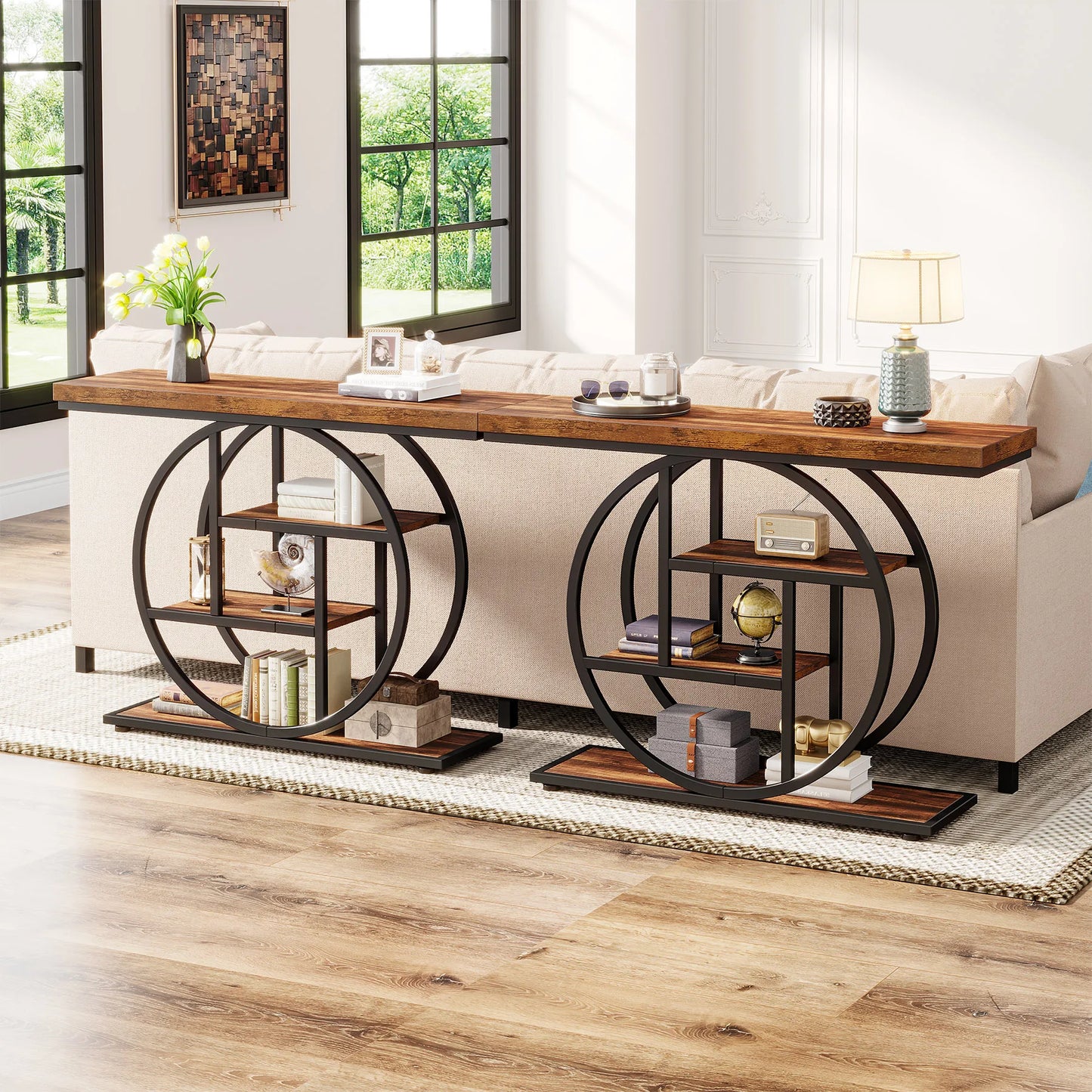 Console Table 4 Tier Entry 41.3 Inch Industrial Sofa Table