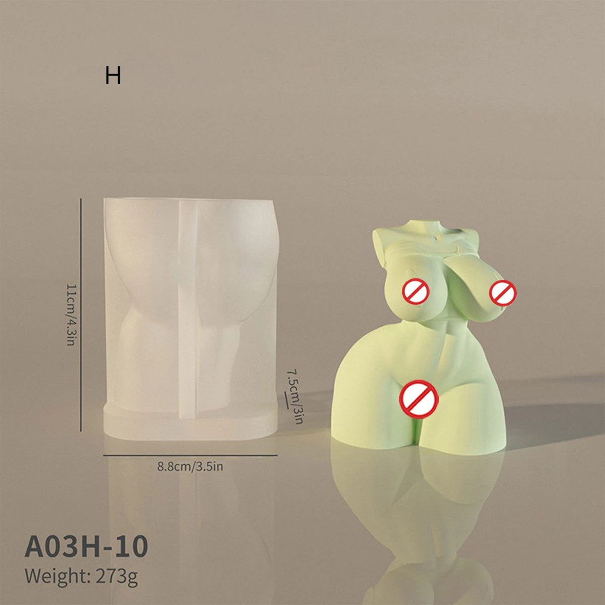 Artistic Headless Human Body Candle Silicone Mold 3D Female Body Statue Plaster mould Creative Humanoid Chocolate Art Decor gift