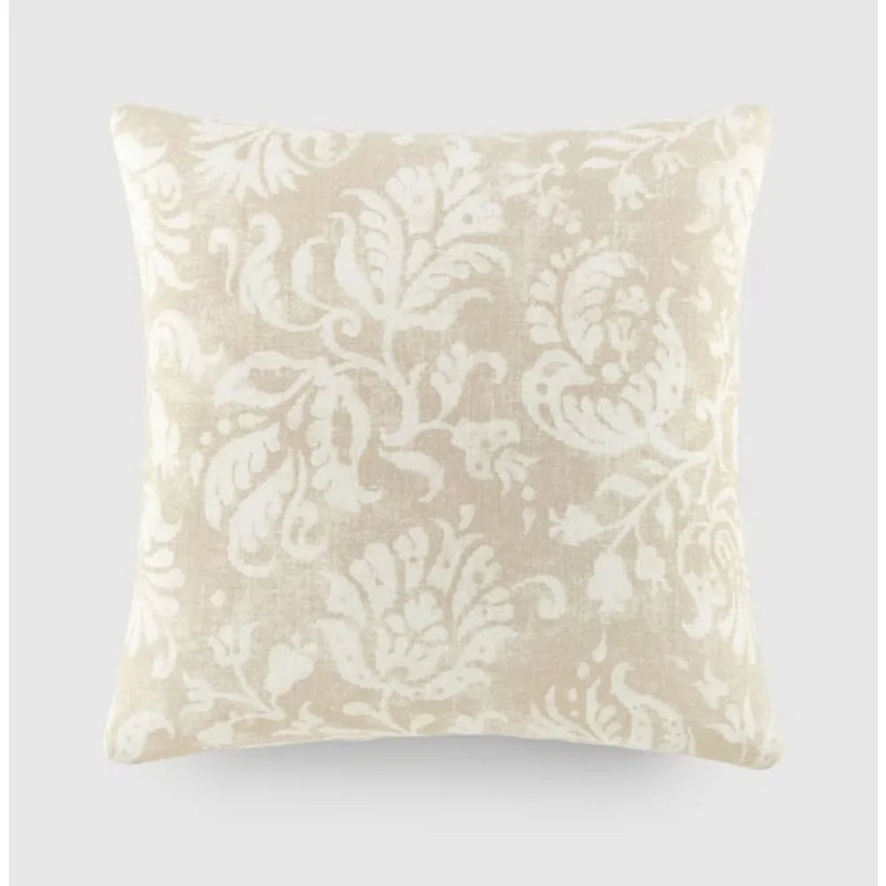 Antique Floral Natural Elegant Patterns Cotton 20 in. x 20 in. Decor Throw Pillow