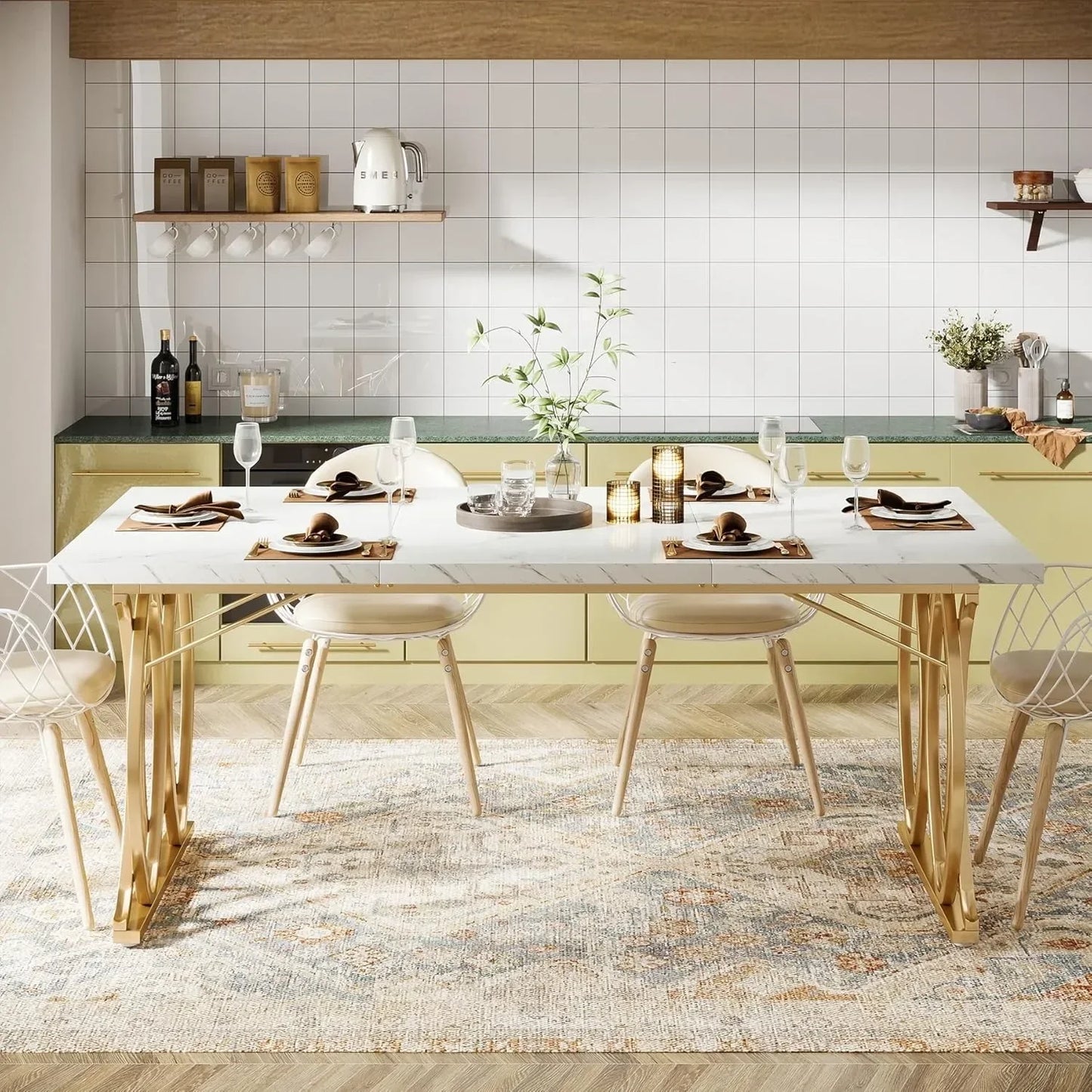 Little Tree Modern Dining Table Rectangular Kitchen