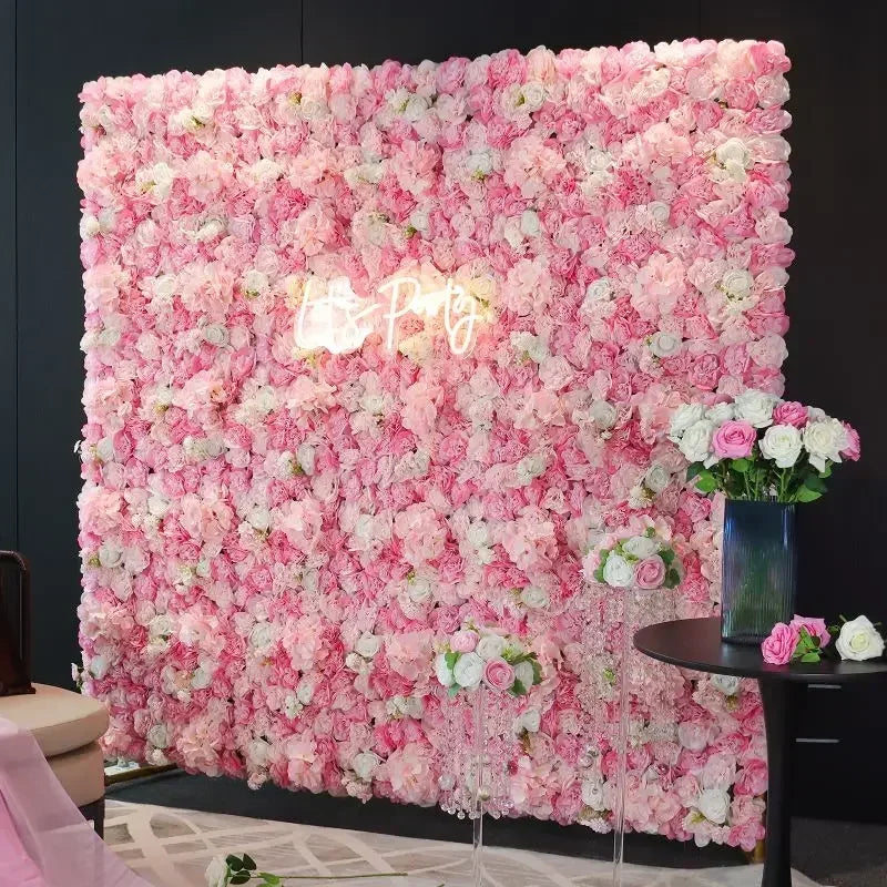 RUEESEECN 12 Pack Faux Roses Wall Panel 3D Backdrop