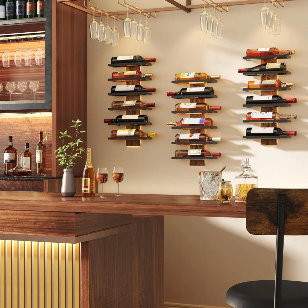 6 Tier Wall Mount Wine Rack for Living Room Bar Storage
