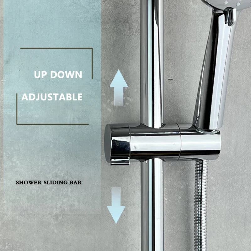 Shower Bar Angel Height Adjustable Sliding Hand Shower Bar Chrome Matt Black Stainless Steel 64cm Bathroom Fixtures