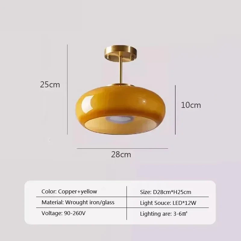 Winfordo French Glass chandelier light fixture mid century Brass hanging lamp for Living room Bedroom Corridor Balcony