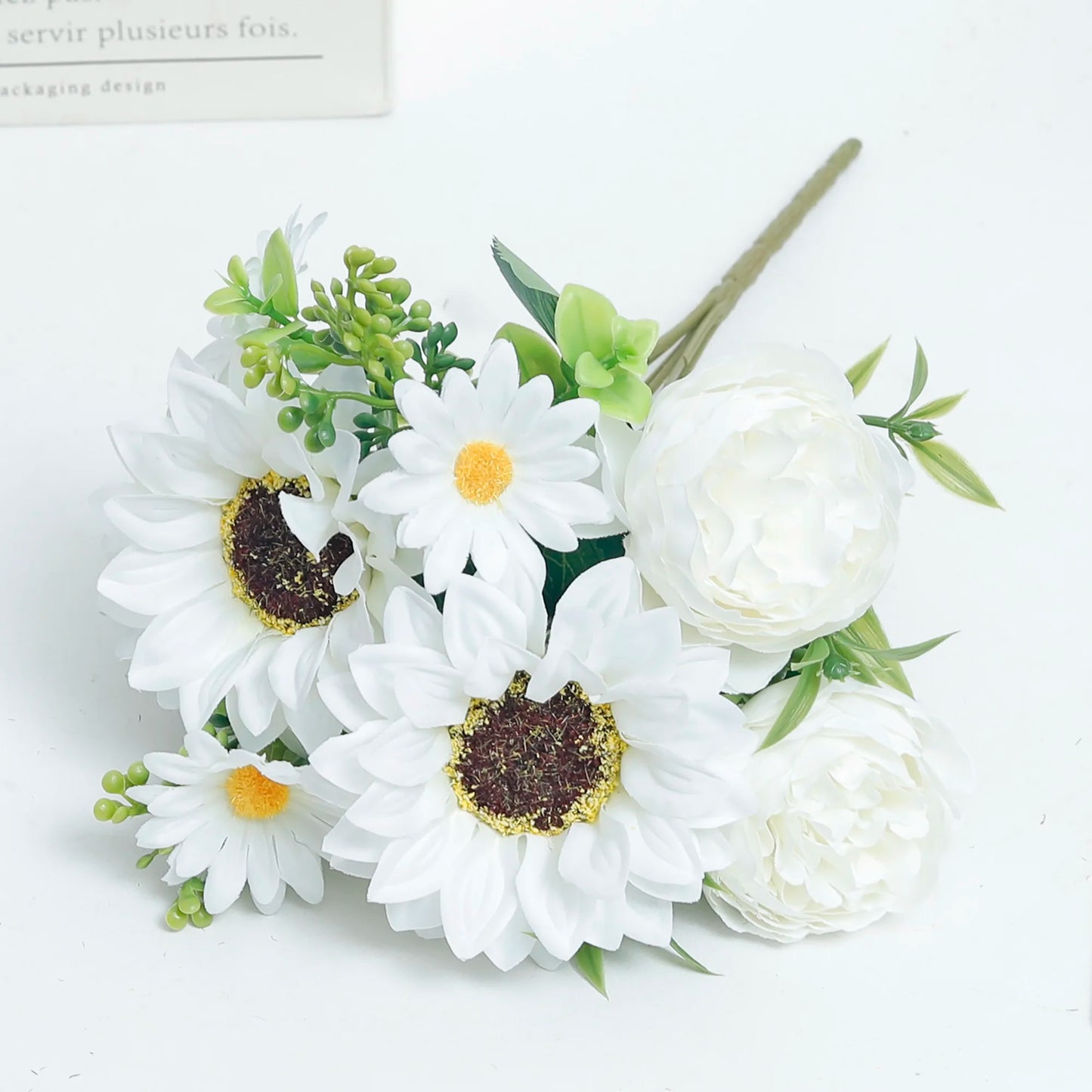 Autumn Sunflowers Peony Artificial Flowers Silk Bouquet Wedding Christmas Room Table Decoration For Vase Home DIY Fall Decor