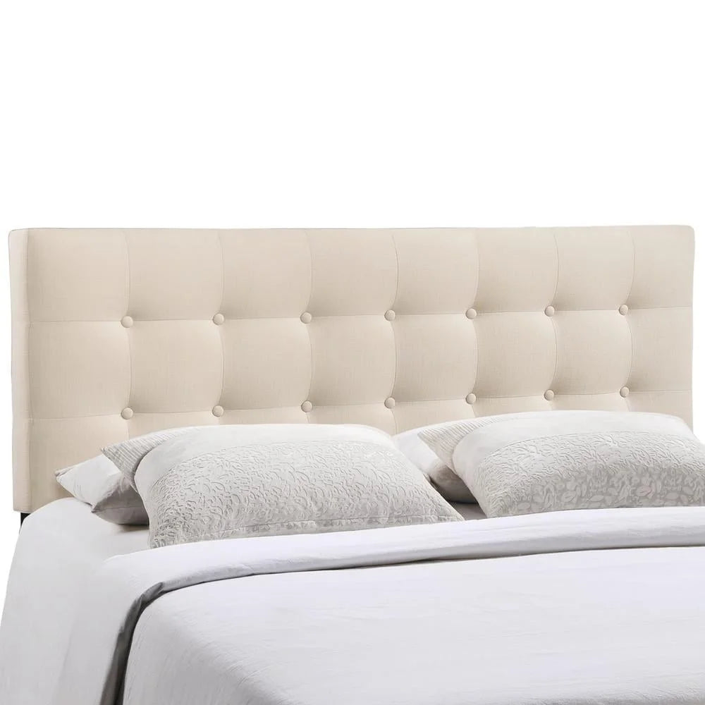 Tufted Upholstered Headboard Linen Fabric Modern Design