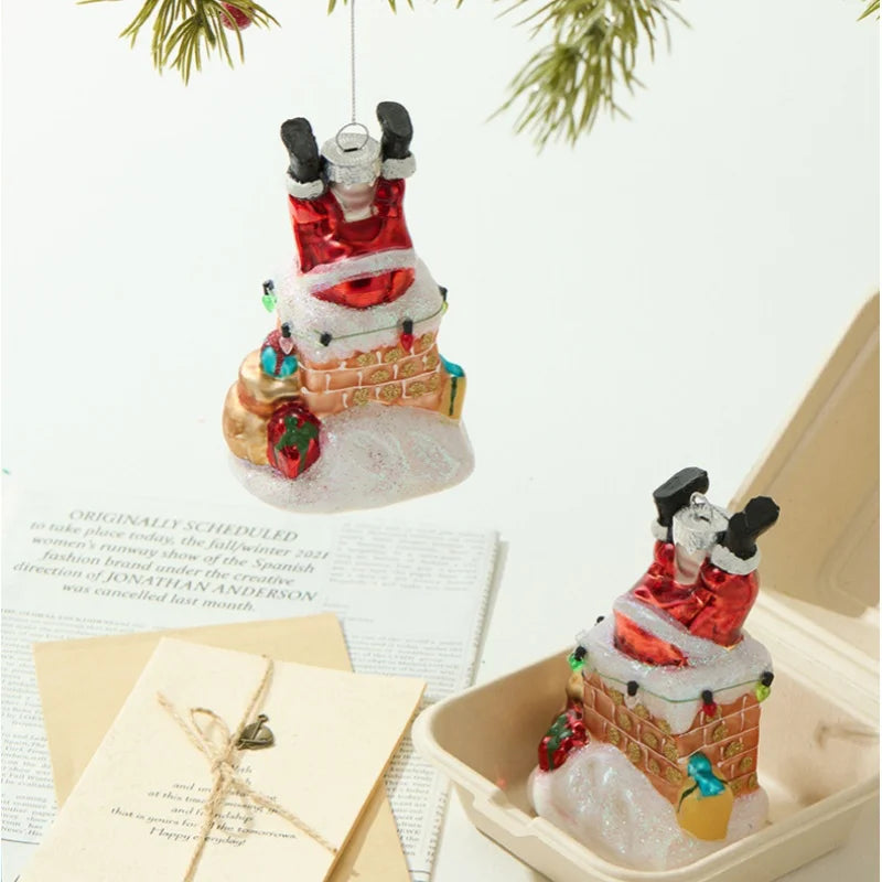 New Shaped Glass Christmas Ball Christmas Tree Pendant Colorful Macaron Cake Painted Ball Christmas Decorations