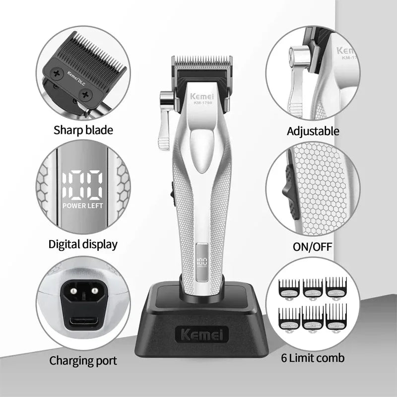 Kemei KM-3023 Professional Hair Clipper Rechargeable Set