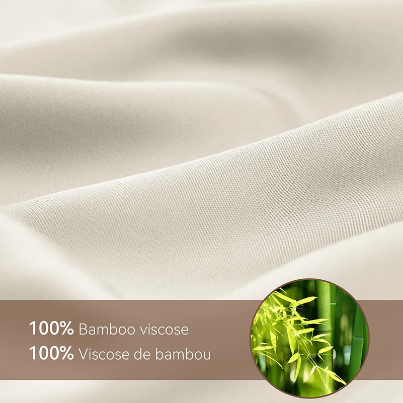 Bamboo Sheets 100% Bamboo Viscose Derived from Bamboo 3/4-Piece Bed Sheet Set Silky Soft Cooling Deep Pocket Up to 16"