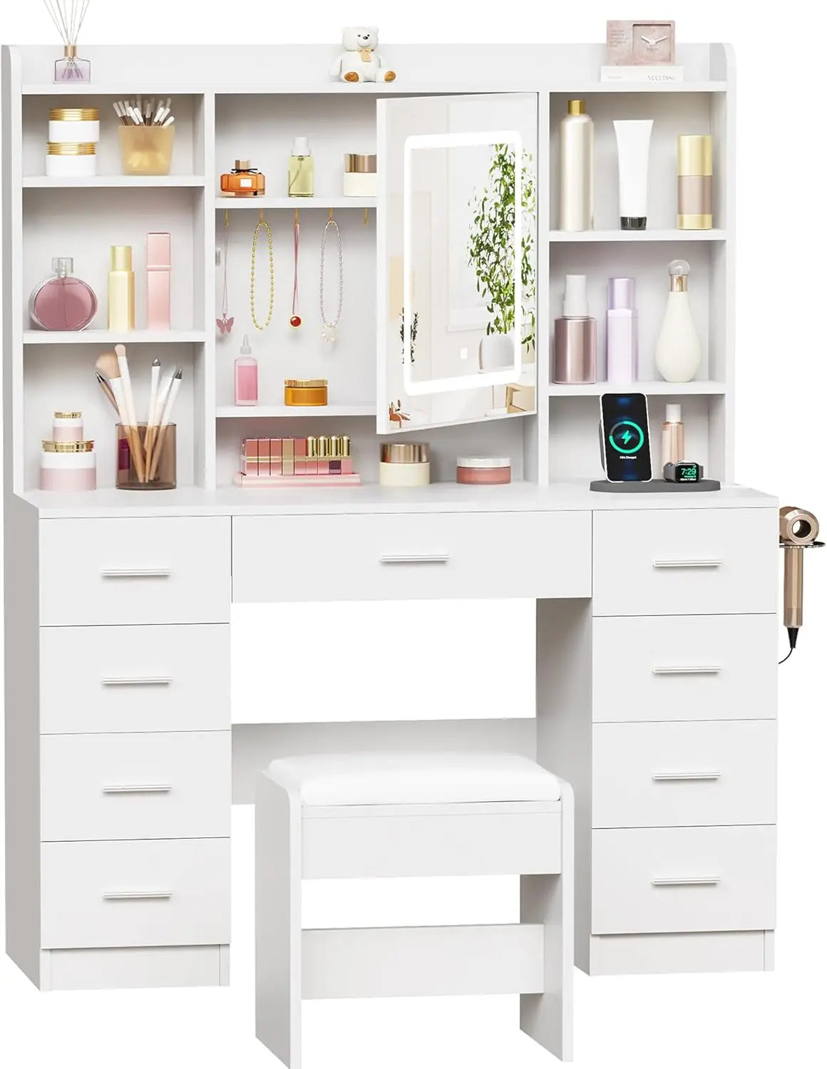 Vanity Desk With Mirror And Lights Makeup Vanity Table Storage