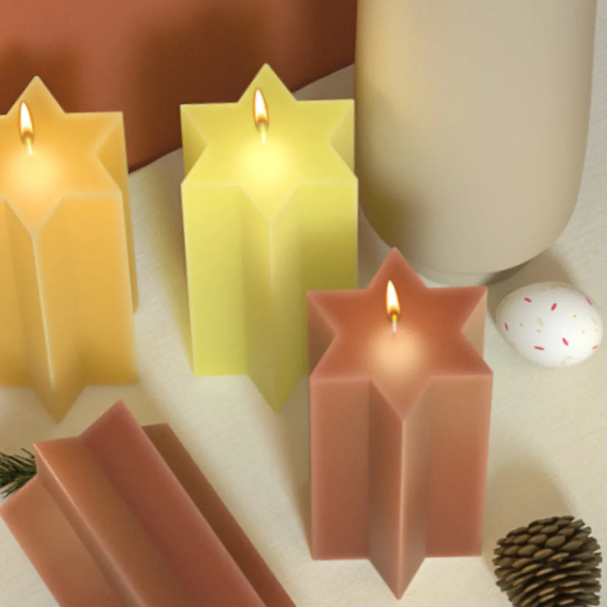 3D Hexagonal Column Silicone Candle Mould Geometric Polygon Pillar Soap Resin Mold Chocolate Ice Making Tool Desk Art Decor Gift