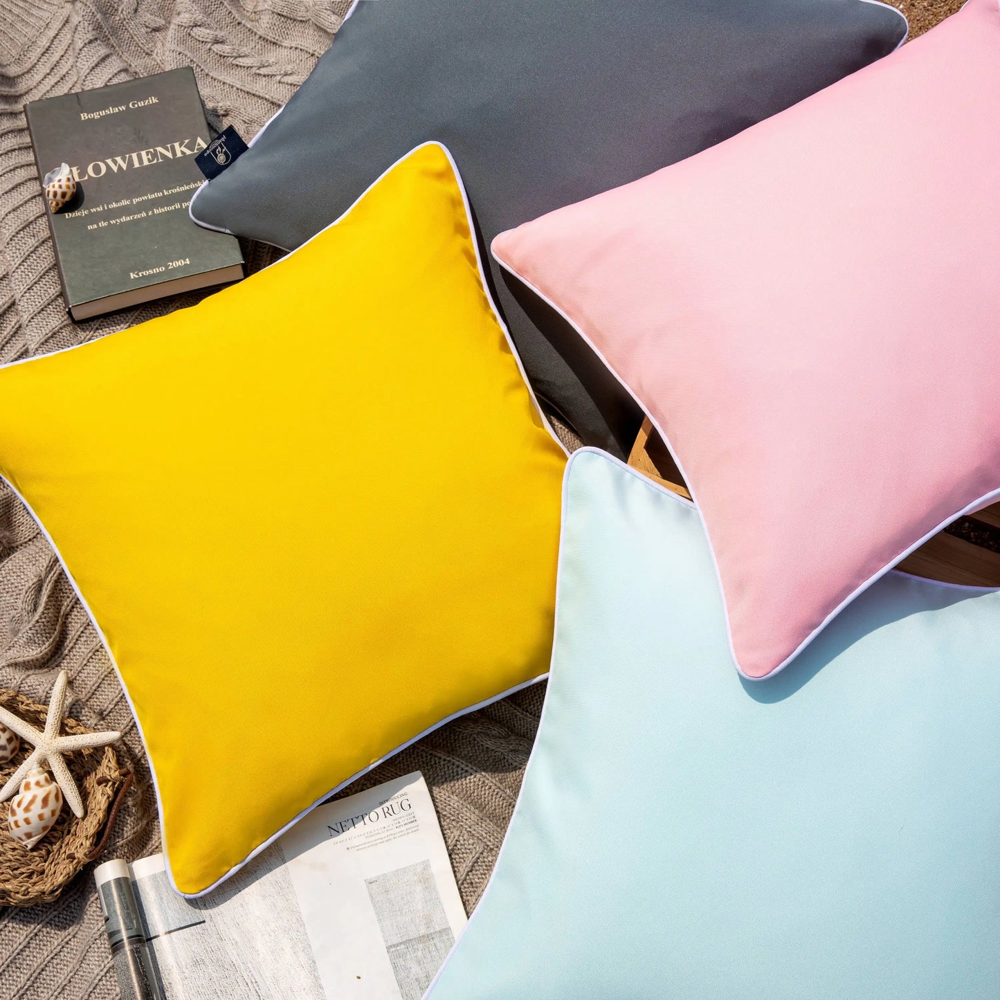 Outdoor Waterproof Decorative Throw Pillow for Patio, 18" x 18", 2 Pack