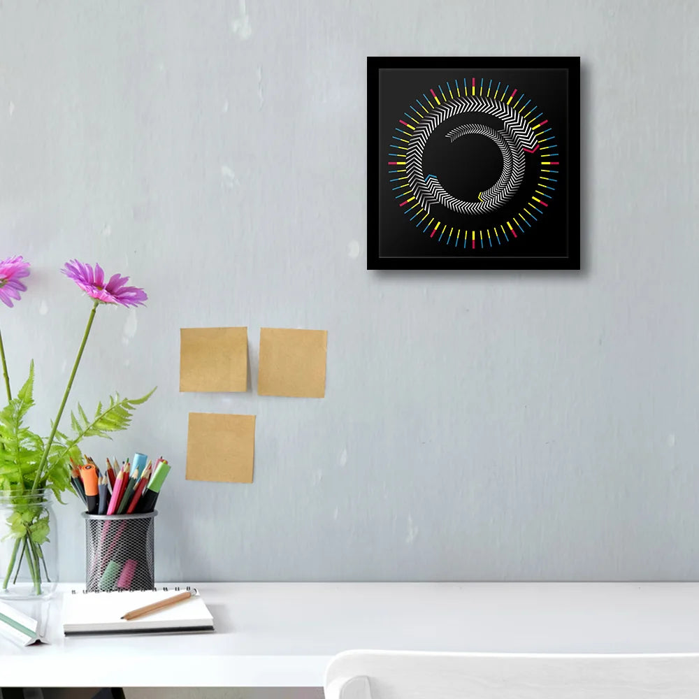 Black Time Frame Table Clock Hexagon Rotating Plate Wall Clock Modern Design Desktop Art Decor Graphic Time Clever Clock Watch