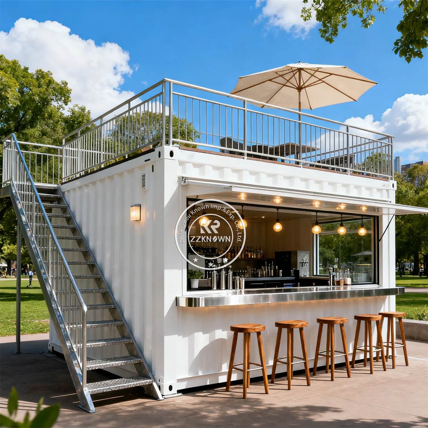 Luxury Mobile Dining Container Cafe Cart Kiosk Prefab Steel Frame House Shipping Commercial Container Restaurant For Sale