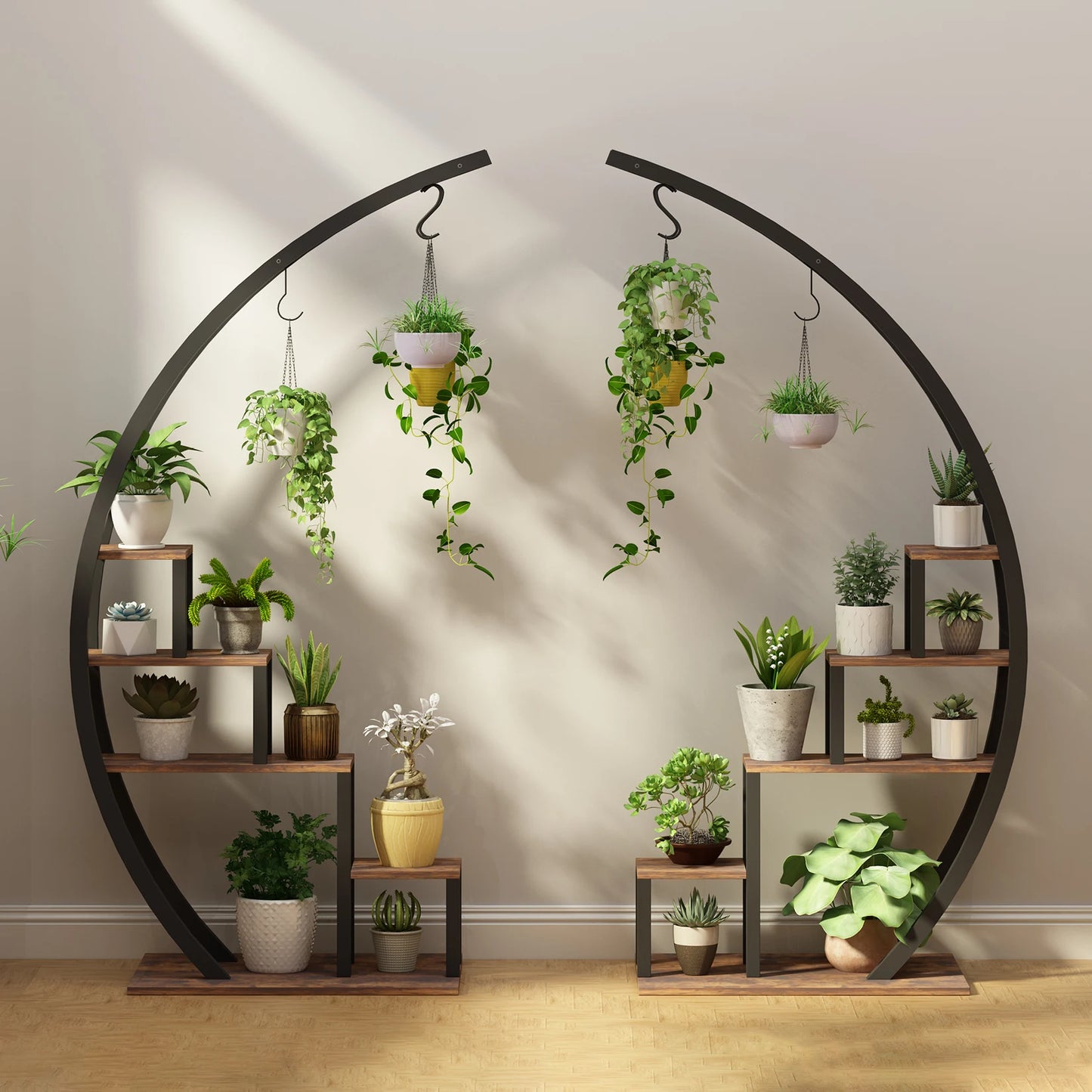 Twister CK 5 Tier Indoor Plant Stand Metal Half Moon Shelf