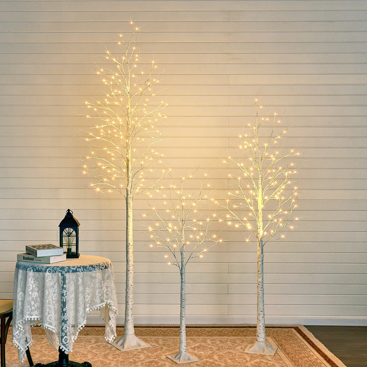 DR.PLANZEN Lighted Birch Tree with Lights for Home Decor