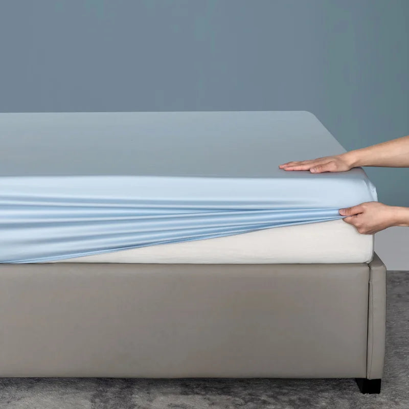 High Quality Bed Fitted Sheet 100% Bamboo Mattress Cover with Elastic Band Double King Queen Size Bed Sheet 90/120/200 Fit Sheet