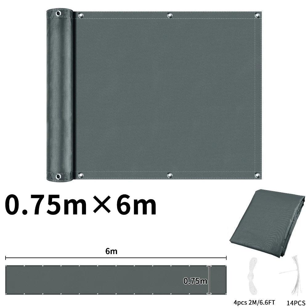Balcony Privacy Screen Patio Fence Screen for Balcony Cover Waterproof Garden Sunshade Cloth with Grommets UV Protection Shelter
