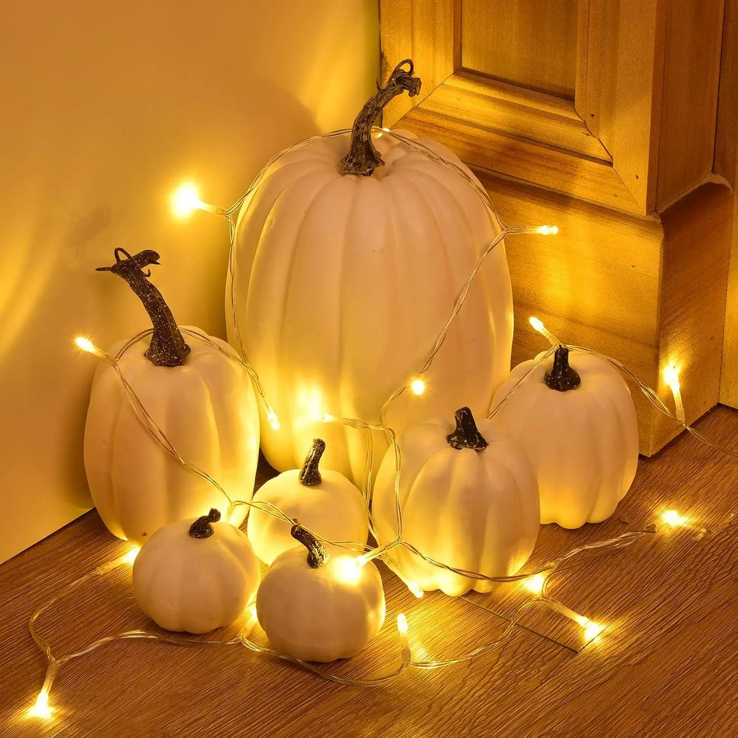 7PCS Simulation Pumpkin Model Set Artificial Fall Decor for Halloween Thanksgiving Party Garden Table Display Decorations