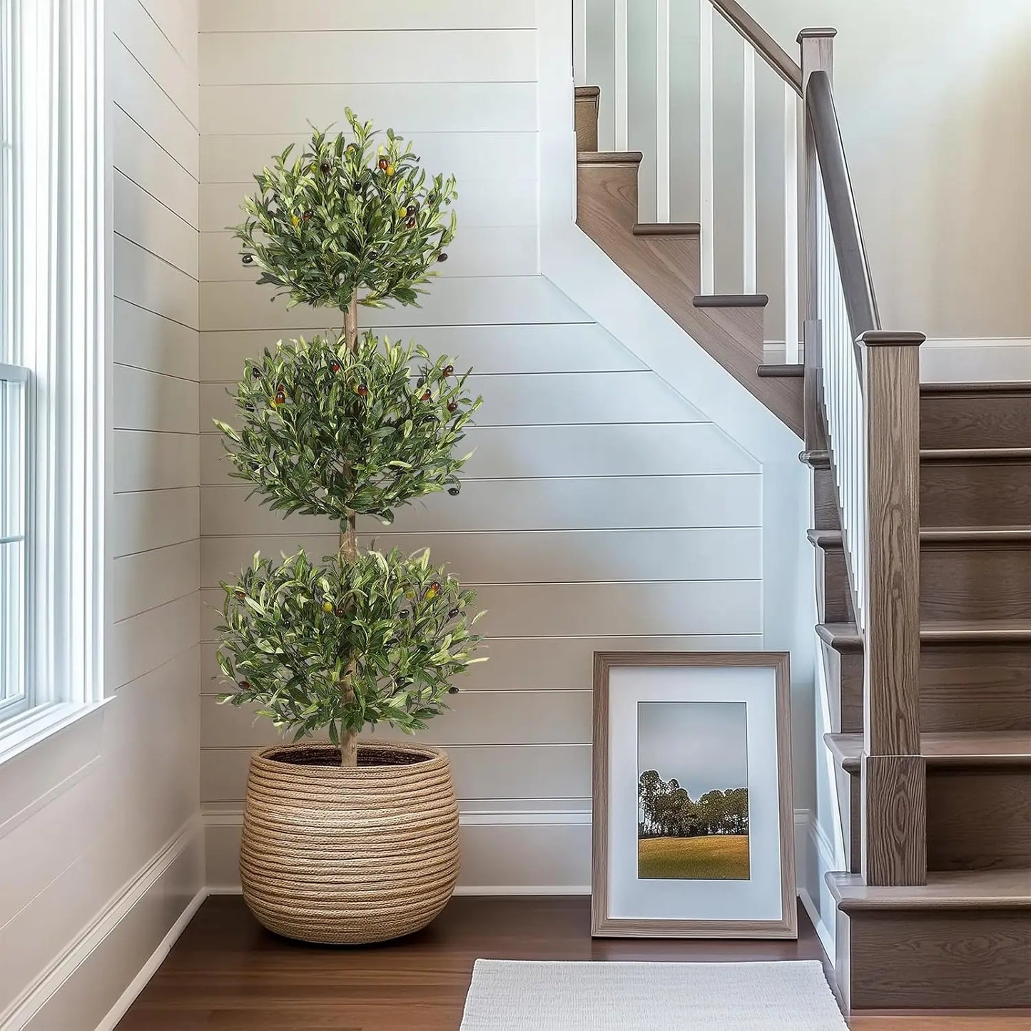 StudysetCN Faux Olive Topiary Tree in Pot for Indoor Display