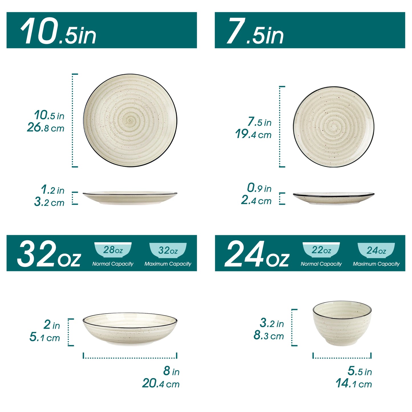 Malacasa Hand Painted Ceramic Dinnerware Set 24 Or 48 Piece
