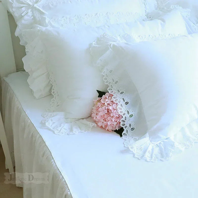Julliette Dream Pure Cotton Lace Pillow Cover Double Layer Embroidered