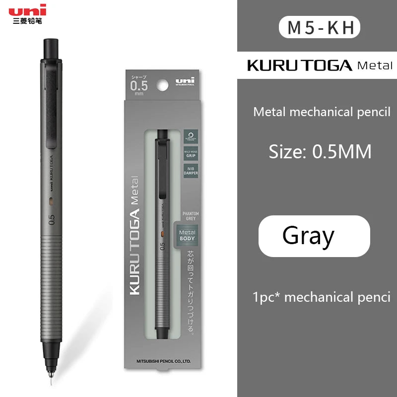 Luxury Japanese Stationery Uni Kuru Toga Mechanical Pencil M5-KW/KH with Wood Grip 0.5MM Automatic Pencil for Back To School