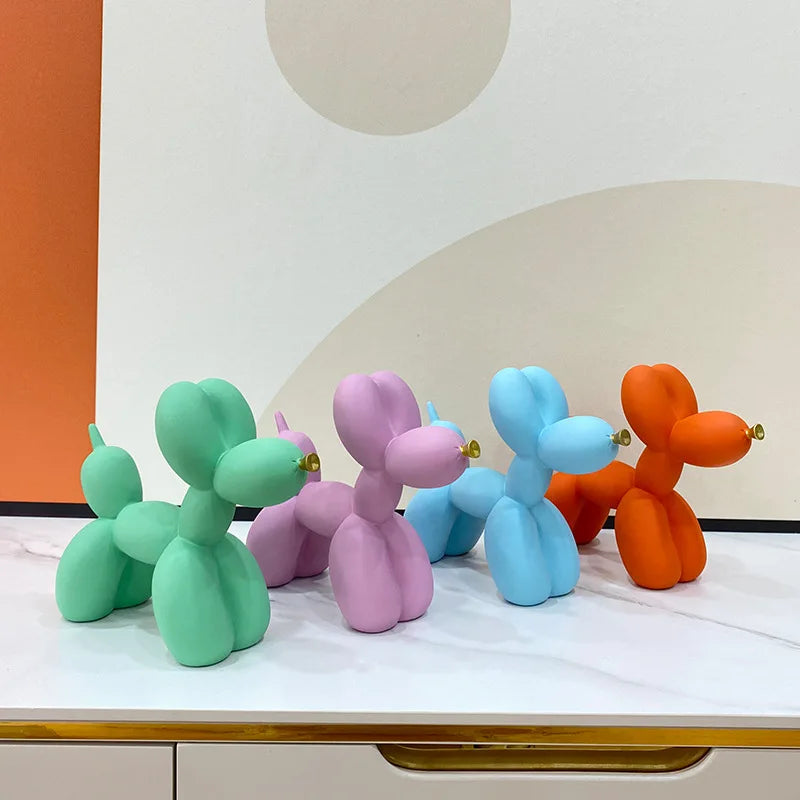 Whimsical Water-Transfer Balloon Dog Sculpture-Dazzling Graffiti Art Decor for Living Room/Entryway,Vibrant TV Stand Centerpiece